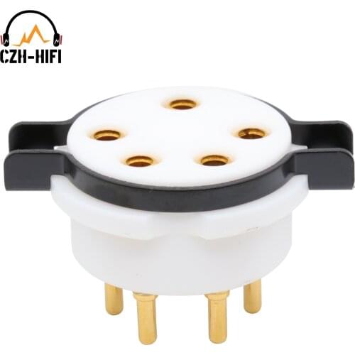 2PCS 5PIN TUBE SOCKET EIZZ High End PTFE Valve Base for WE311 56 807 FU-7 WE272A FD422 24K Vintage Audio Amplifier DIY