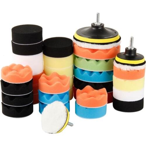 39pcs Car Polishing Sponge Pads Kit Foam Pad Buffer Kit Polishing Machine Wax Pads for Removes Scratches