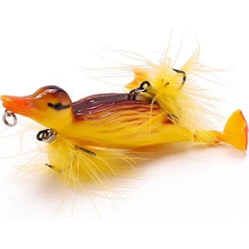 3D STUPID DUCK Topwater Fishing Lure Floating Artificial Bait Plopping and Splashing Feet Hard Fishing Tackle Geer 12cm