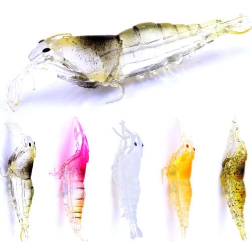 5pcs 4.8cm Soft Shrimp Fishing Lures Artificial Shrimp Baits 1g Soft Lure Small Bionic Soft lure isca artificia Bait