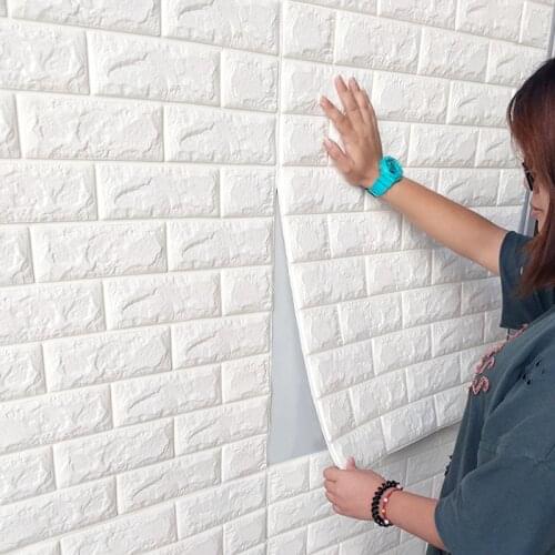 70x77cm PE Foam 3D Wall Stickers Safty Home Decor Wallpaper DIY Wall Decor Brick Living Room Kids Bedroom Decoration Sticker