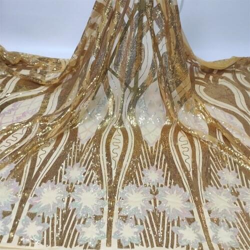 African Sequins Lace 2021 French Nigerian Lace Fabric Bridal High Quality Swiss Embroidery Net Tulle Lace Fabric 5yard jy016