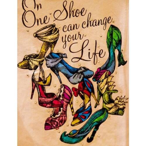 100% Full Square/Round Drill 5D DIY Diamond Painting "Color shoe text" Diamond Embroidery Cross Stitch 3D Decor E783