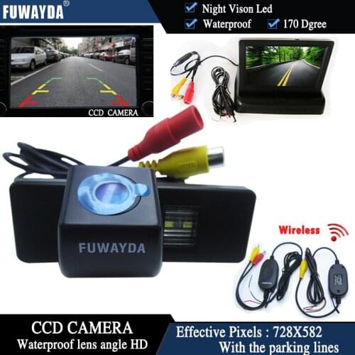 FUWAYDA Wireless Car Rearview Camera for Nissan QASHQAIX-TRAIL Geniss Citroen C-Triomphe Pathfinder+4.3Inch foldable LCD Monitor