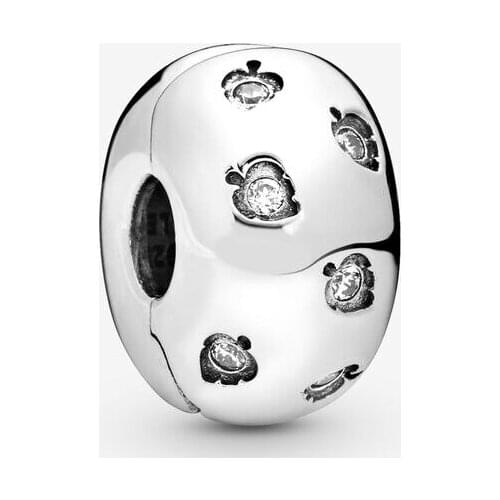 Wholesale 925 Sterling Silver Beads Sparkling Leaves Clip Charm Fit Original Pandora Bracelets Women DIY Fashion Jewelry Gift