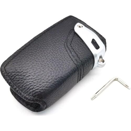 Car SUV Black Genuine Leather Key Case Fob Sport Line Bag For BMW 1 3 5 7 Series