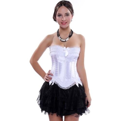 Balck Corset Overbust Plus Size Lace Corset Top For Women Shaper Gothic Satin Lace Up Red Corset And Bustier