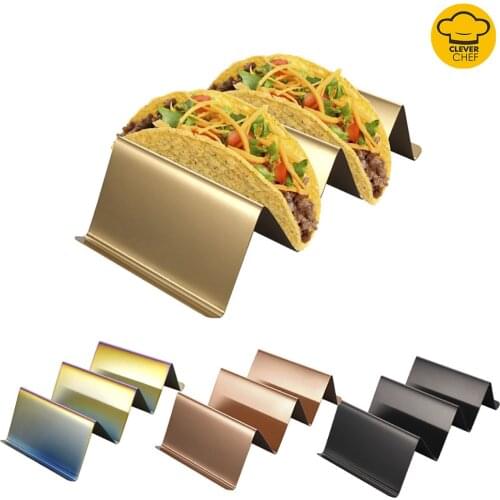 Taco Stand Holder Stainless Steel Thicken Tortilla Press Sauce Cup Food Tongs 1.6mm Thicker Empanada Taco Holder Pie Tools