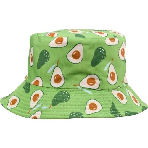 Fruit double-faced fisherman hat cucumber Instagram street Apple printed fruit pattern basin hat shade hat bucket hat