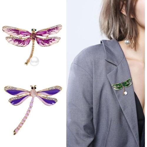 EASYA 2020 New Butterfly Brooch Womens Clothes Accessories Dripping Brooch Party Wedding Decoration Diamonds Crystal