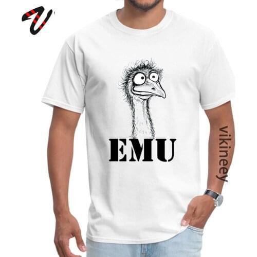 Printed On Emu Design Short Plaid ostern Day Tees Coupons Crew Neck Pure Cotton Tee-Shirt Men Top T-shirts Politics