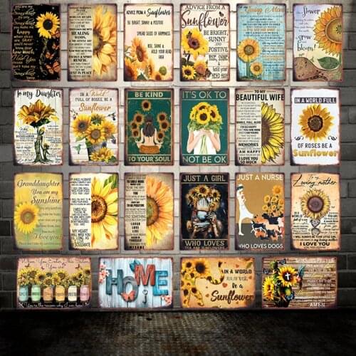 [ Kelly66 ] You Are My Sunflower Only Sunshine Happyness Tin Metal Sign Home Decor Bar Wall Art Painting 20*30 CM Size JT-62