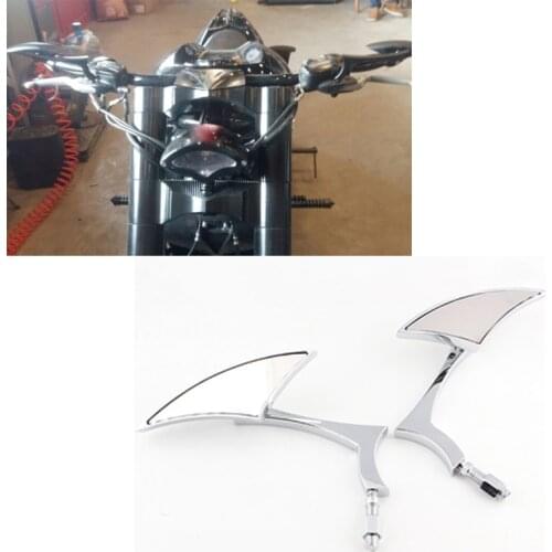 Evomosa Motorcycle Rearview Mirrors Spear Blade for Cruiser Honda Rebel 250 Shadow 600 750 VTX VT1300 1800(8mm and 10mm adapters