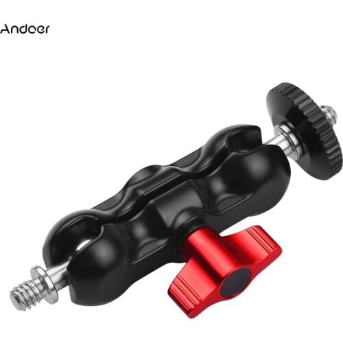 Andoer Articulating Friction Arm Monitor Mount with Double Ballhead Standard 1/4" Screw for Camera Monitor Video Light Mic Rig