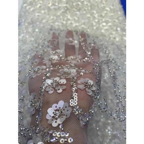 Handmade Lace African Lace Fabric 2021 High Quality Lace French Beaded Nigeria Nigeria Mesh Fabric Lace Fabric ZX4653