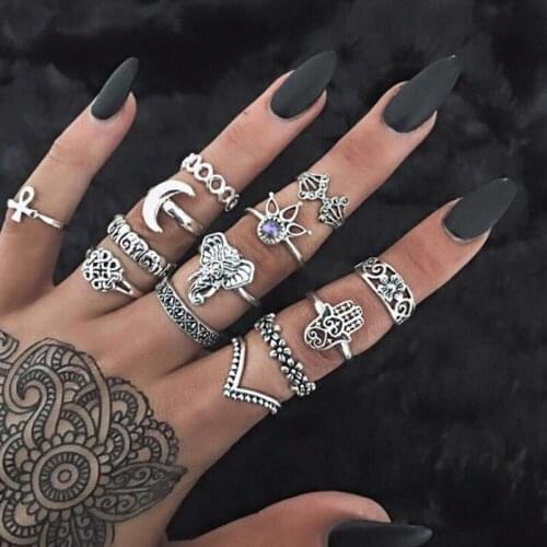 Bohemian women rings set bagues anillo fashion jewelry ear rings for girls undefined slytherin accesories gifts for women bride