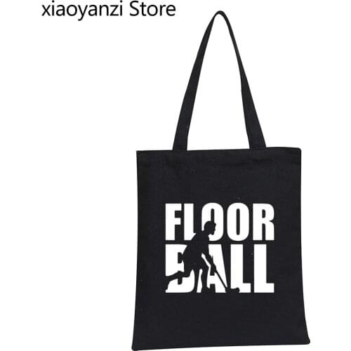 NEW Floorball Print Eco Reusable Fashion Handbag Novelty Streetwear Shoulder Bag Canvas Bag Design Shopper Bags Wholesale
