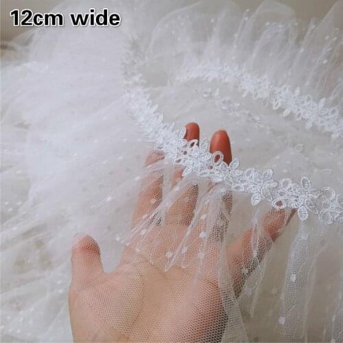 NEW Crumple Mesh Gauze Water-soluble Ribbon White Tulle Lace DIY Ladies Childrens Clothing Skirt Trim Wedding Dress Decoration
