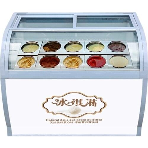 The latest large Capacity Ice Cream Display Cabinet For Commercial Popsicle Showcase 6 Round Barrels Hard Ice Cream Freezers 180