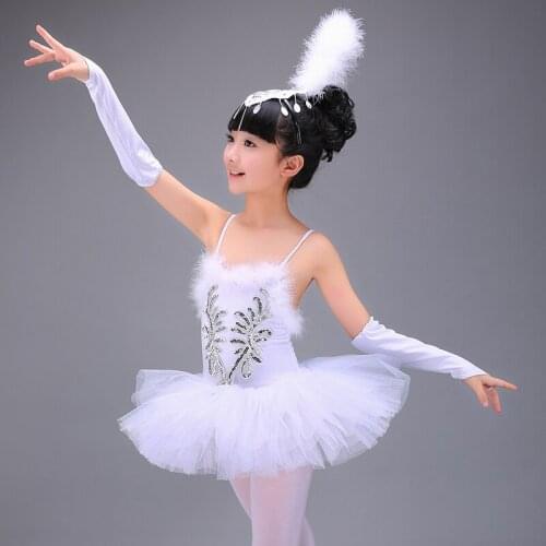 New models New Girls Ballerina Dress Kids White Swan Lake Ballet Costumes Dance Wear Children Strap