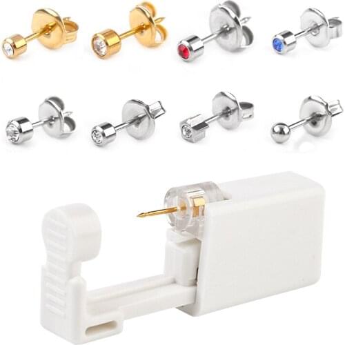 1 set Disposable Safe Sterile Piercing Unit For Nose Studs Piercing Gun Piercer Tool Machine Kit Earring Stud Body Jewelry