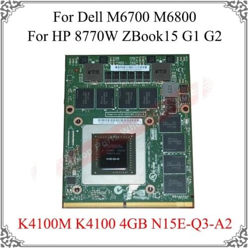 Genuine Laptop K4100M K4100 4GB N15E-Q3-A2 Graphics Card For Dell M6700 M6800 For HP 8770W ZBook15 G1 G2 Display Video Cards