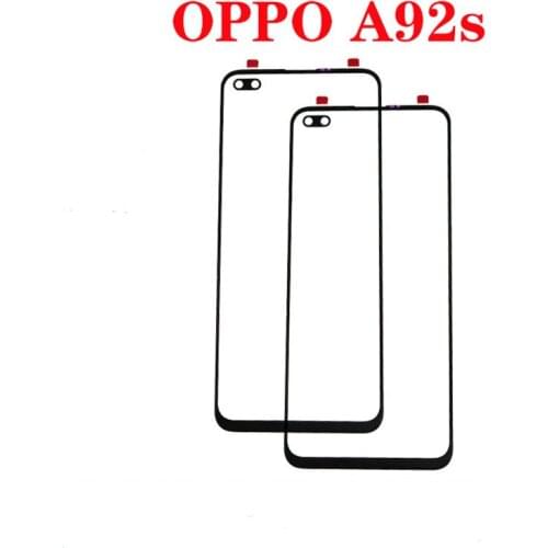 Original For Oppo A92s Front Outer Glass Top Lens Screen Panel Replacement