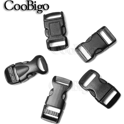12pcs 3/8"(10mm) Plastic Mini Side Release Buckle for Outdoor Backpack Strap Paracord Bracelet Project Webbing Accessories