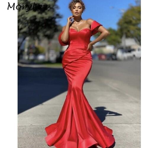 Prom Dresses Off The Shoulder Floor Length Silk Satin Pleated Mermaid Prom Dresses With Zipper Back vestidos de fiesta de noche