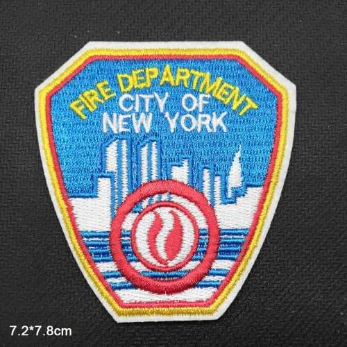 Fire Department Iron On Embroidered Clothes Patches For Clothing Stickers Garment Wholesale