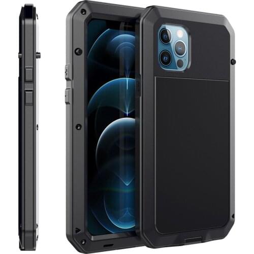 Shockproof Case for iPhone 12 Pro Max 12 Mini 11 Pro XS MAX SE 2 XR 6 6S 7 8 Plus Protection Metal Aluminum Silicone Phone Cover