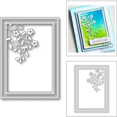 Flower Leaves Rectangle Frame 2020 New Metal Cutting Dies Stencil For DIY Scrapbooking Album Decorative Embossing Craft Dies Cut