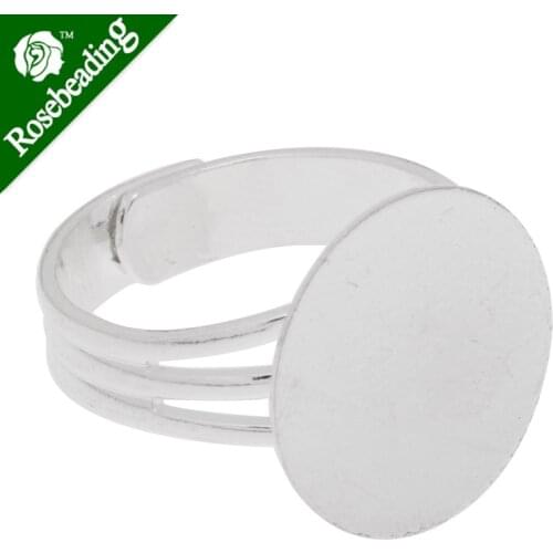 16mm Pad Silver plated Adjustable Ring Blanks Base,adjustable ring blanks ,bezel ring blank,Sold 20pcs/lot-C3659