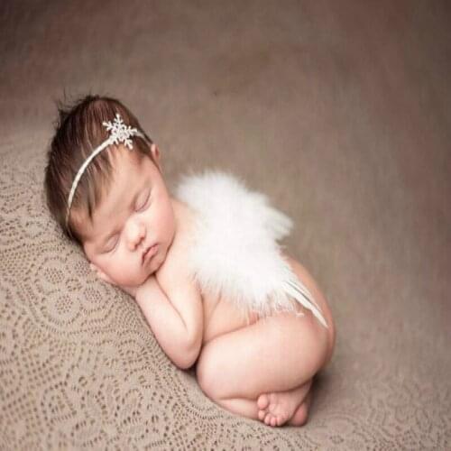 Angel Wings with Rhinestone Headband Newborn Photography Props Tiny Girl Picture Shoot Stuff Accessories Baby Photo Shoot Props