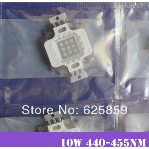 Free shipping 5pcs 10W LED Royal blue 440-445nm High Power 180-200LM 1050MA 9-11V LED light For DIY 32mil