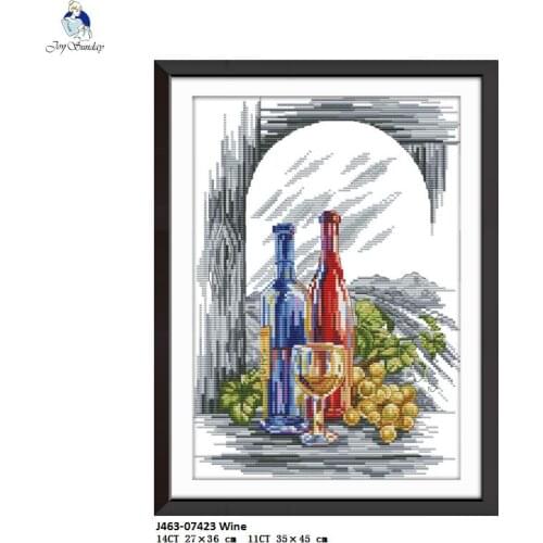 Wine Patterns Counted Printed On Canvas Cross Stitch kit DIY Hand Made Cotton Thread Embroidery set Home Decoration Send Gift