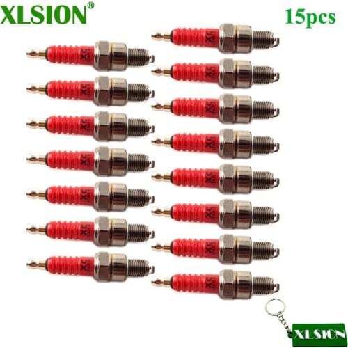XLSION 15x A7TC Spark Plug For 50cc 70cc 90cc 110cc 125cc 140cc 150cc 160cc Pit Dirt Bike ATV Quad Moped Buggy Scooter Motor