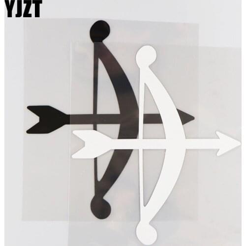 YJZT 14.4CM*17.1CM Bow And Arrow Pattern Car Sticker Cartoon Decorative Vinyl Decal 1A-0423