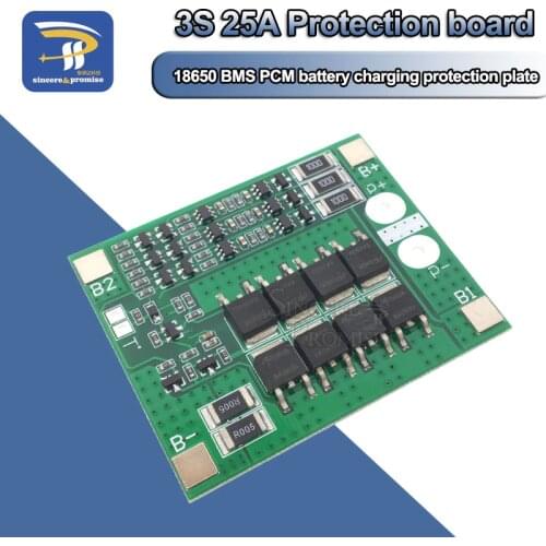 3S 25A Li-ion 18650 BMS PCM battery protection board bms pcm with balance for li-ion lipo battery cell pack Module DIY