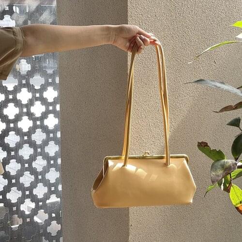 Womens Bags New Style Fashion Handbags Handbags Trendy Folds Shoulder Bag Soft Surface Metal Clip Bag Purse