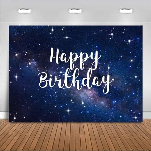Starry Birthday Backdrop Space Galaxy for Boy Birthday Party Background Universe Nebula Milky Silver Stars Night Sky Background