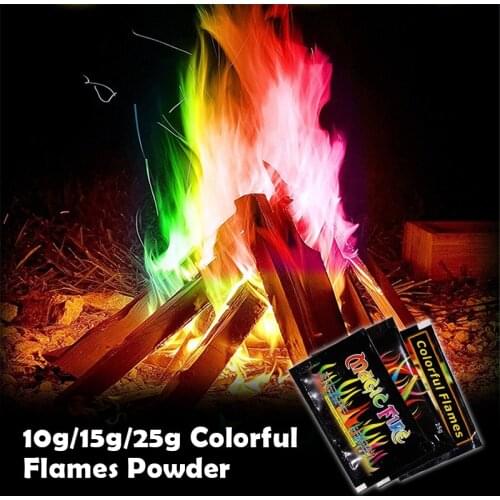 10g/15g/25g Colorful Flames Powder Bonfire Sachets Pyrotechnics Magic Trick Outdoor Camping Hiking Survival Halloween