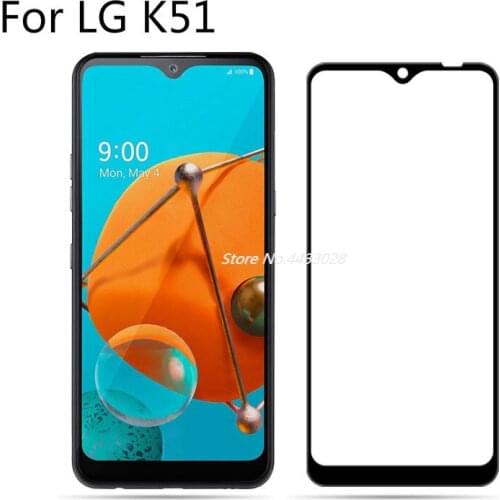 2 Pieces Tempered Glass For LG K51 Screen Protector Full Glue Cover 9H For LG K51 Protective Film Glass