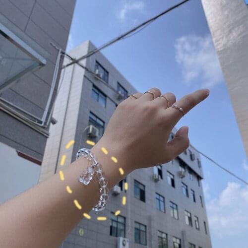 2021 New Korean Fashion Acrylic Bracelet Transparent Teddy Bear Cute Girly Bracelet Gift Jewelry Wholesale Bulk Anime Woman