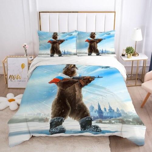 3D White Duvet Cover Set Bear Bedding Sets Comforther Cases Quilt Covers Pillowcase King Queen Full Twin Size Baroque Bed Linens