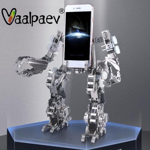 DIY 3D Metal Phone Holder Robot Action Figure Puzzle Anti Stress Relief Assemble Building Blocks Model Cool Things Toys for Men