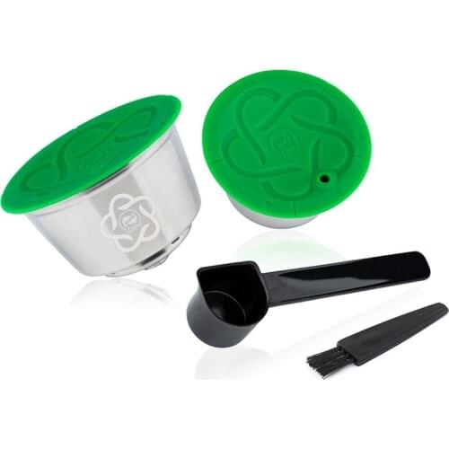 I Cafilas 4PCS for Nescafe Gusto Refillable Stainless Steel Capsula Reusable Coffee Filters Spoon