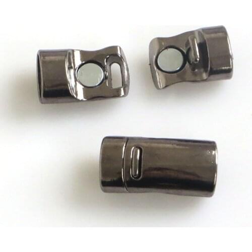 5Sets Gunmetal Black Licorice Magnetic Clasp For 10x6mm Leather Bracelet Making