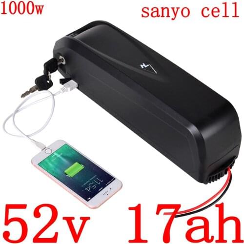 52V 51.8V 500W 750W 1000W li-ion battery 52V 17AH electric bicycle battery 51.8v 10ah 14ah 17ah lithium battery use sanyo cell