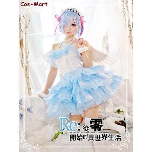 Anime Re:Life In A Different World From Zero Rem Cosplay Costume Cute Formal Dress Femlae Activity Party Role Play Clothing S-XL